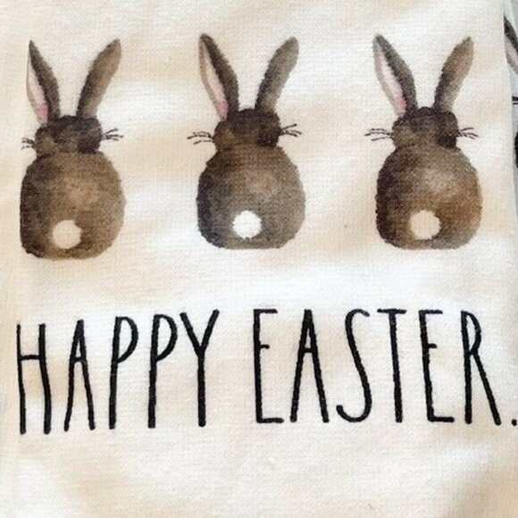 NWT - Rae Dunn “Happy Easter” Set of 2 Kitchen Towels - Picture 2 of 7